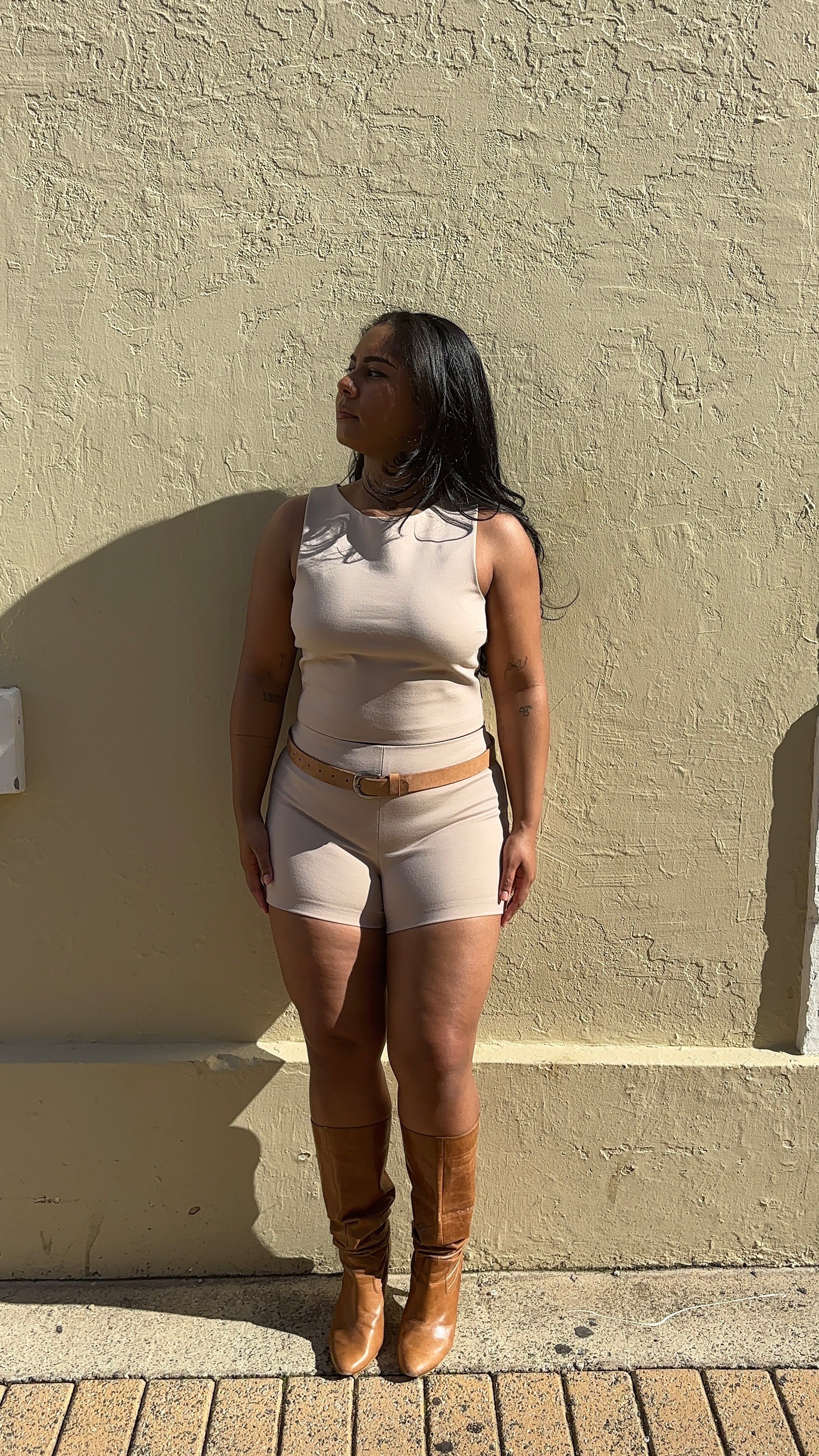 Square Neck Top in Cream