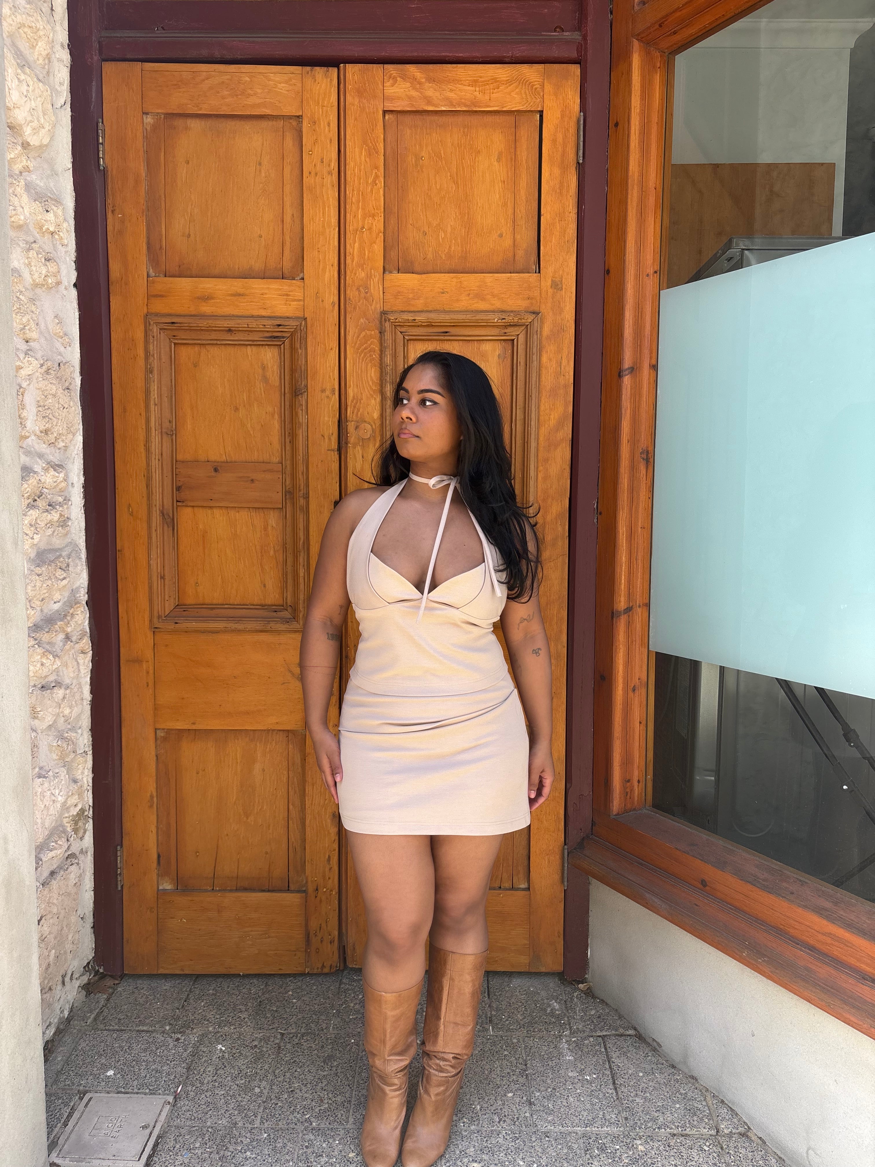 Halter Tie Top in Cream