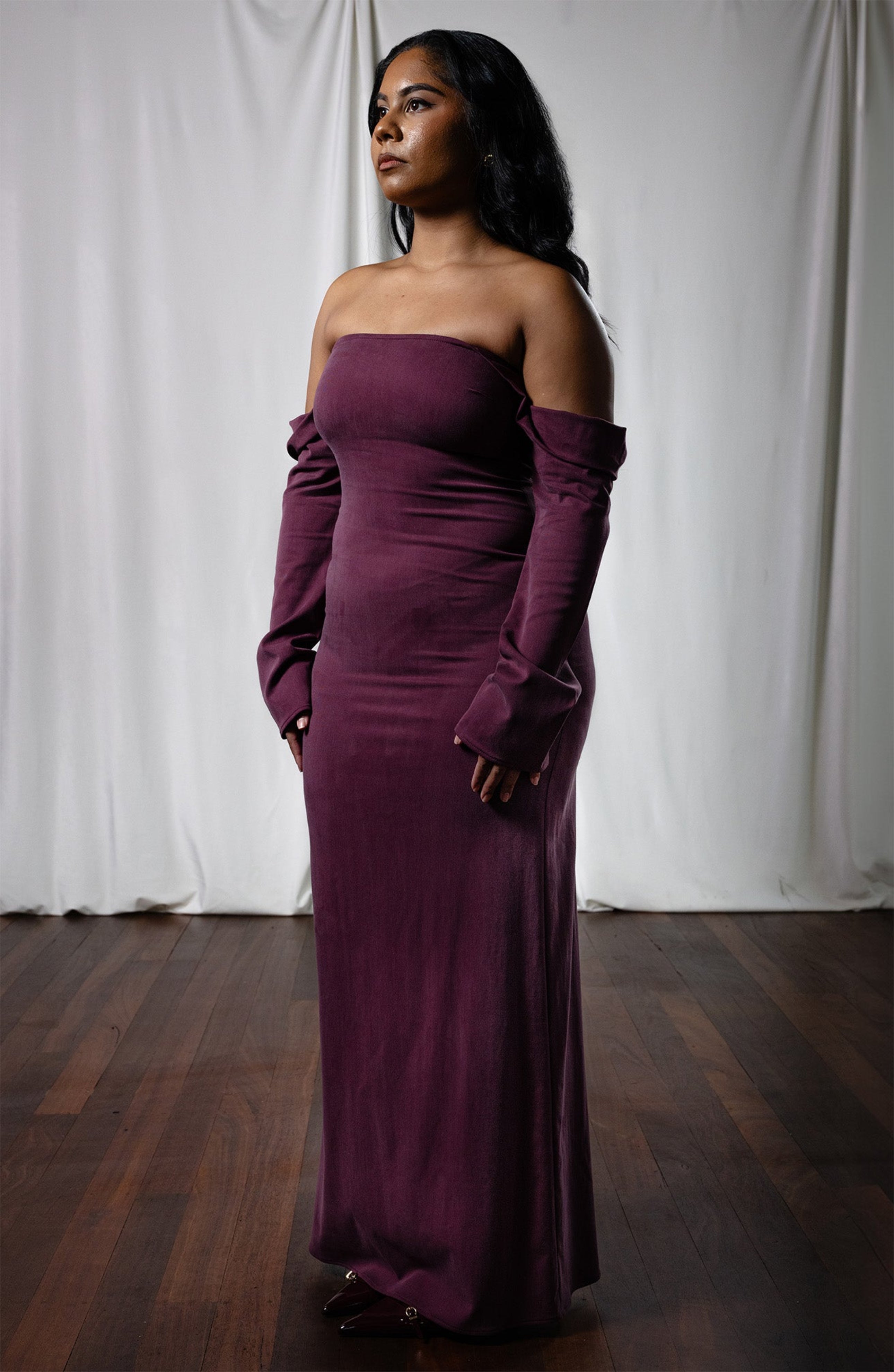 Ebony Gown in Maroon