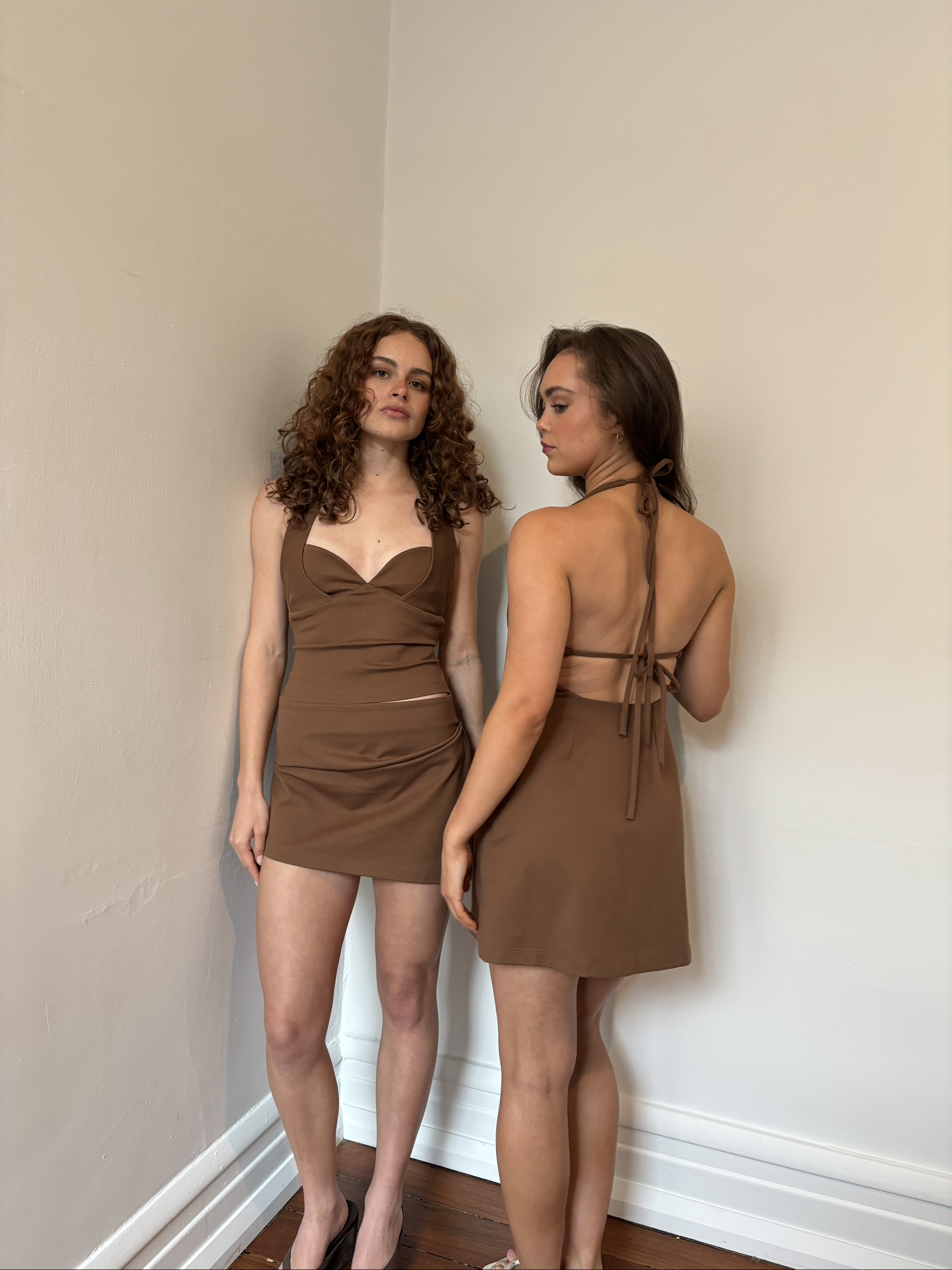 Halter Tie Top in Brown
