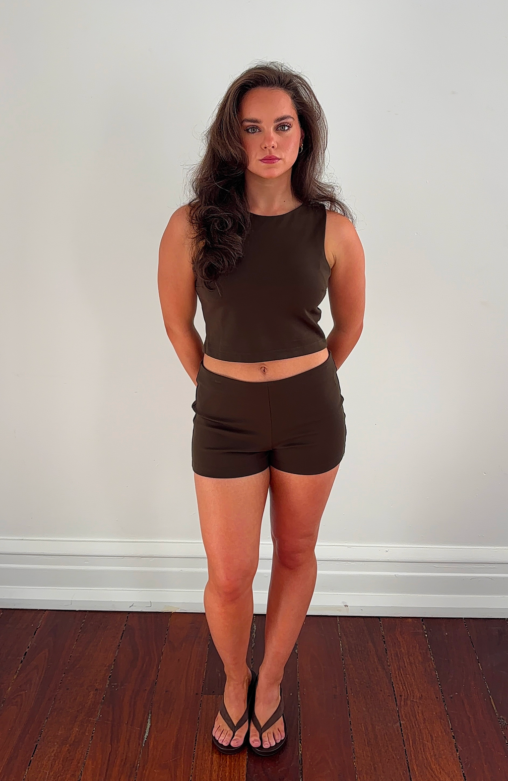 Square Neck Top in Khaki