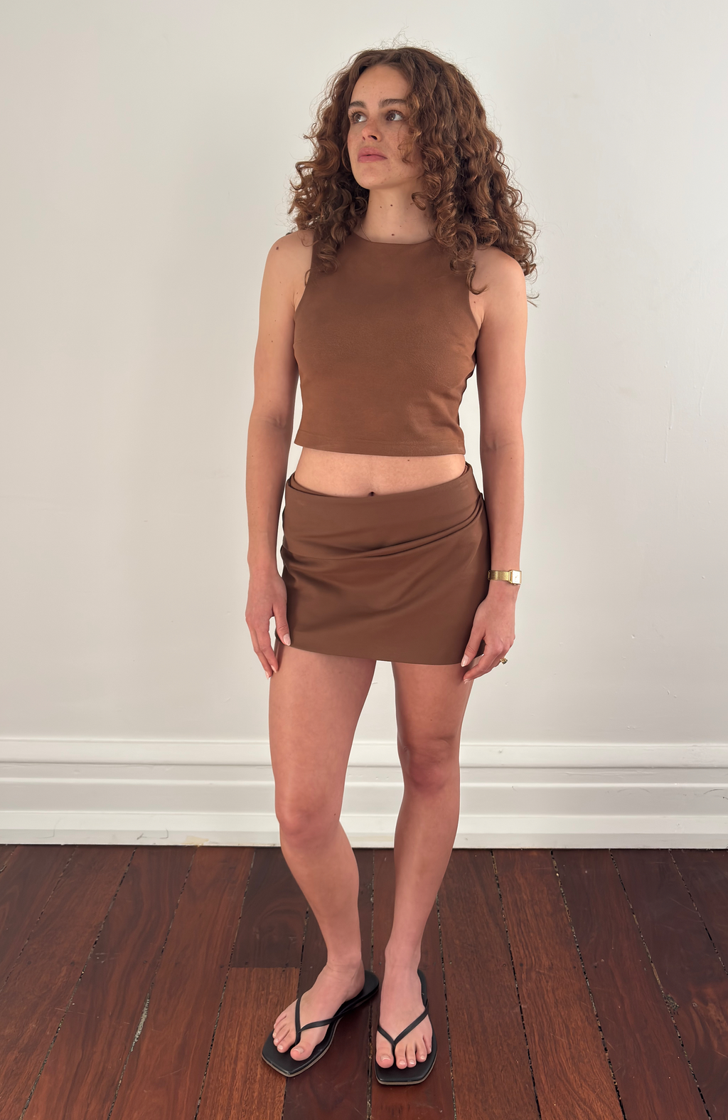 Mini Skirt in Brown