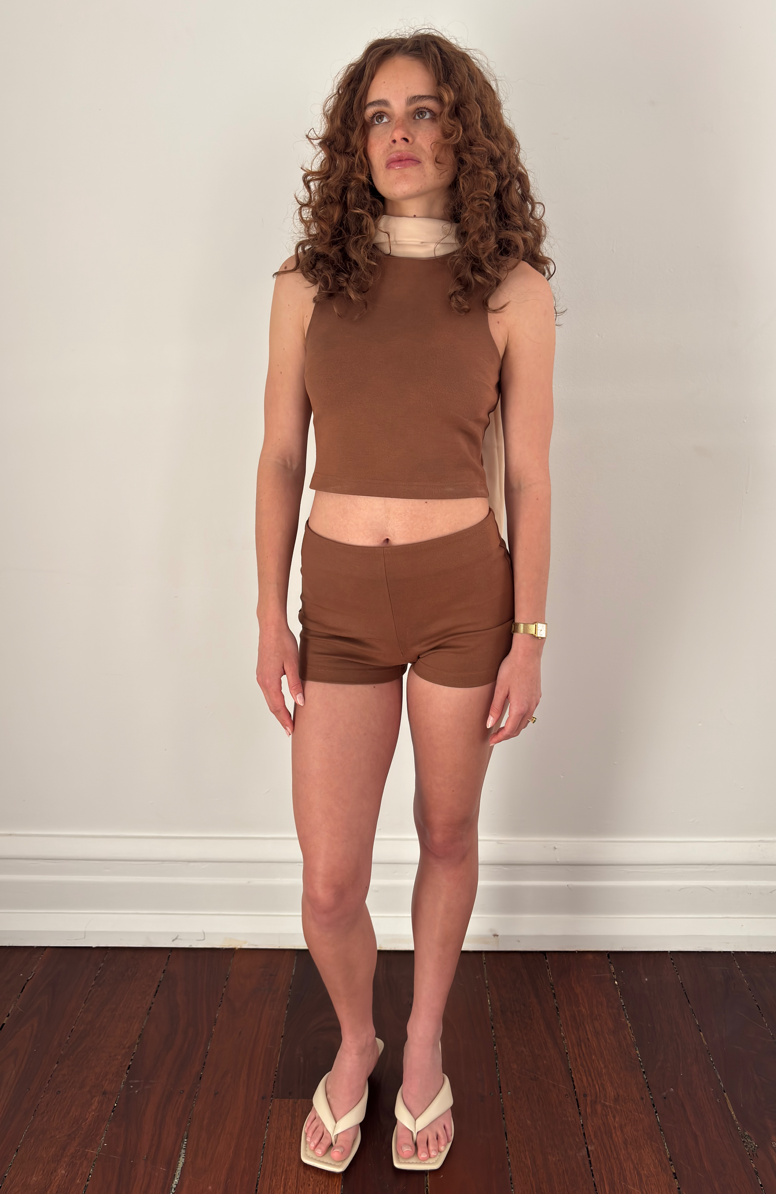 Mini Shorts in Brown