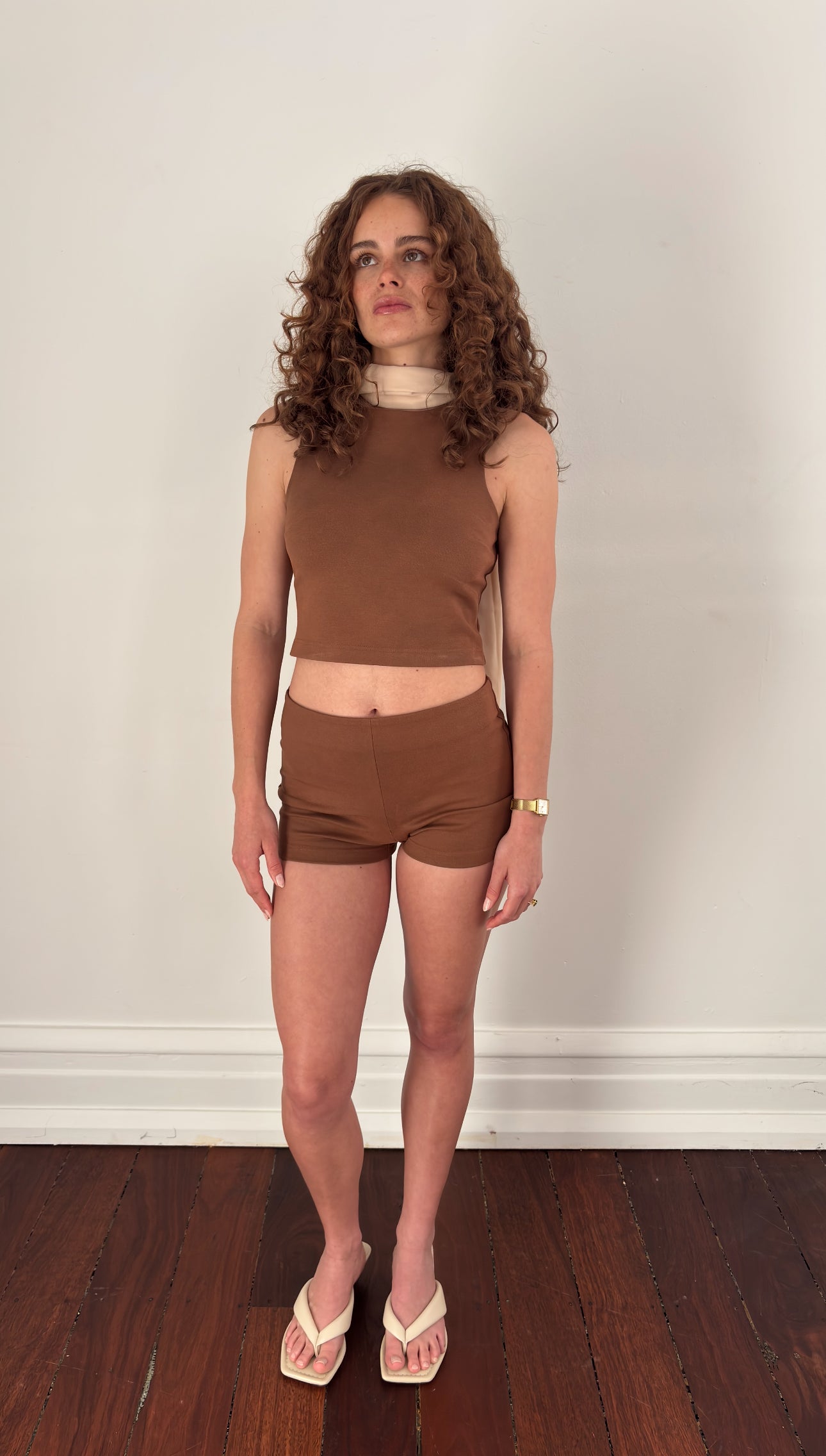 Mini Shorts in Brown