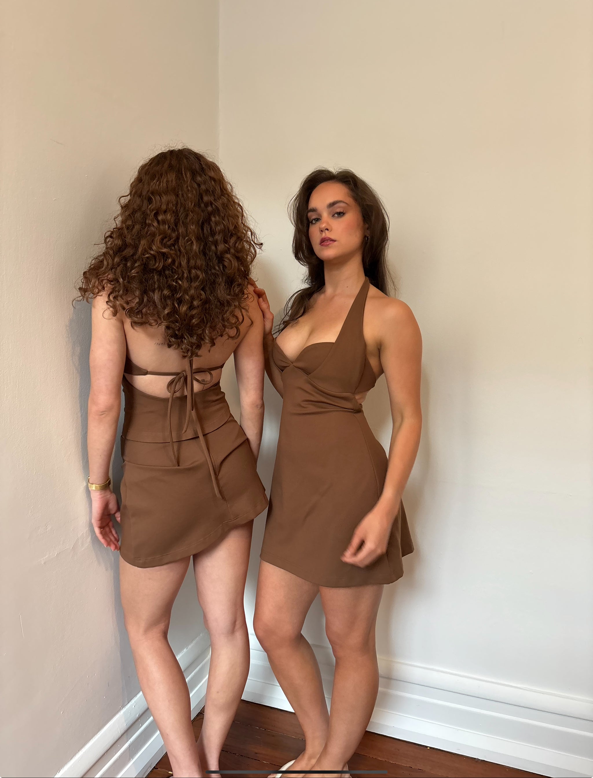 Halter Tie Top in Brown